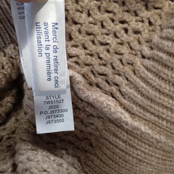 Lucky Brand Dakota Tan V Neck Collar Knit Sweater Size S - Picture 14 of 14